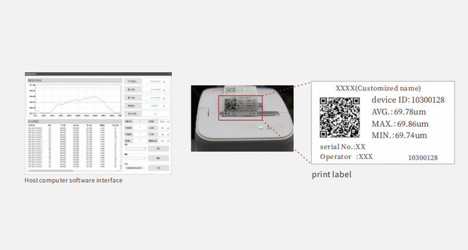 Convenient data management &mdash; measurement results can be printed as labels